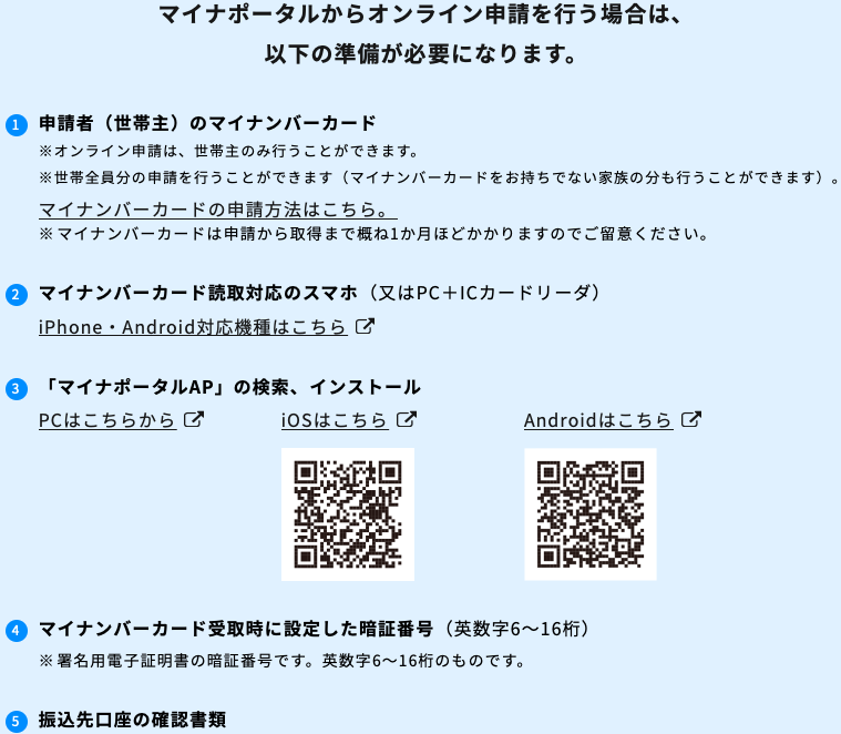 特別定額給付金　10万円　オンライン申請　郵送申請　時期　方法
