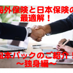 海外保険と日本の保険の最適解！松本パックのご紹介！！　〜独身編〜