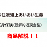 三井住友海上あいおい生命の終身保険「＆LIFE終身保険（低解約返戻金型）」保険料が高すぎる！！